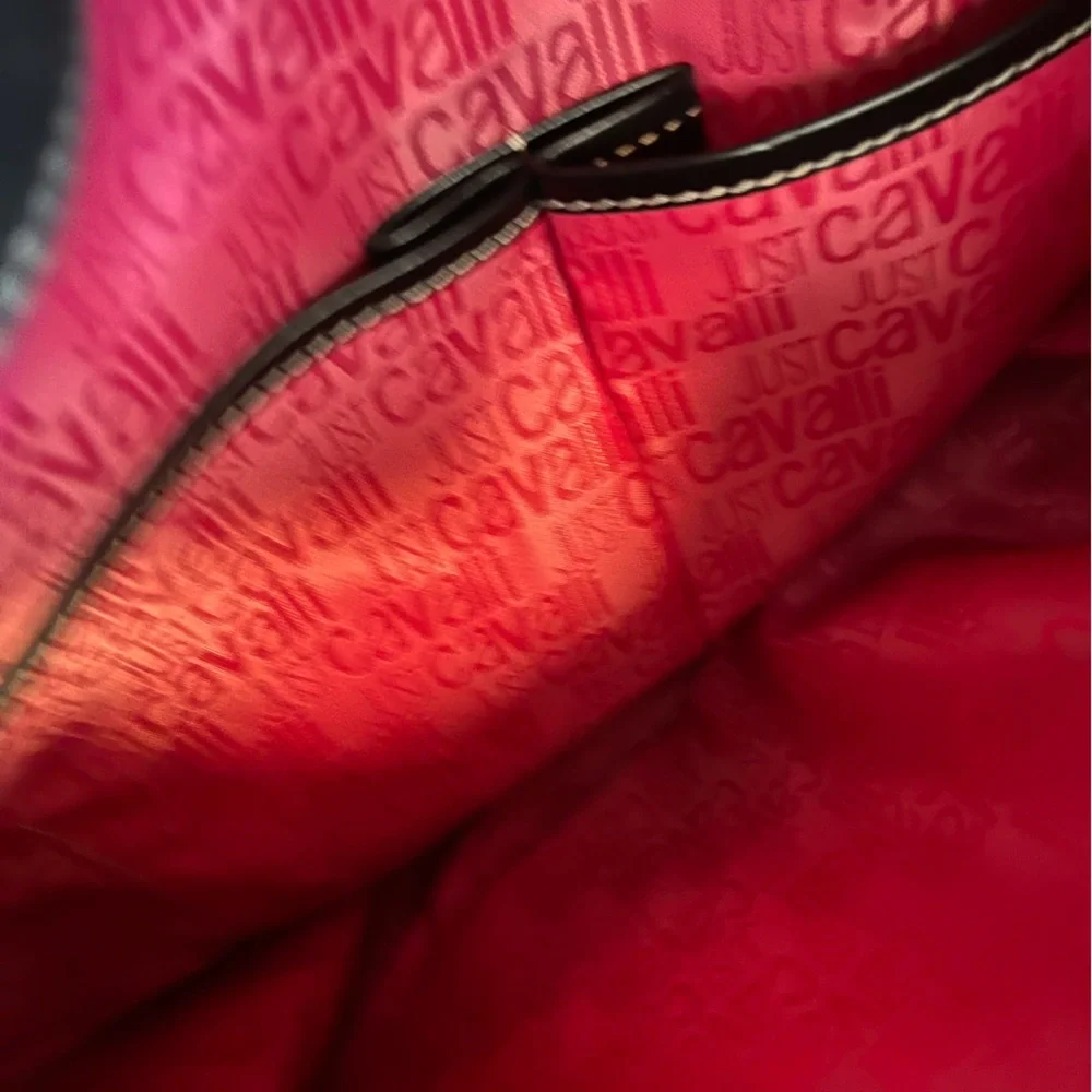 NWOT Just Cavalli - Made in Italy, Black Suede Purse w/ Pink Tassel - Picture 10 of 17